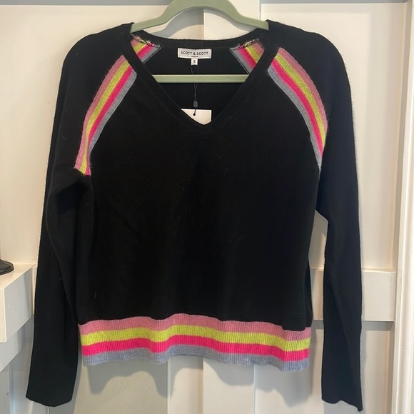 Scott & Scott London Lola Cashmere V-neck Sweater NWT - Picture 4 of 10